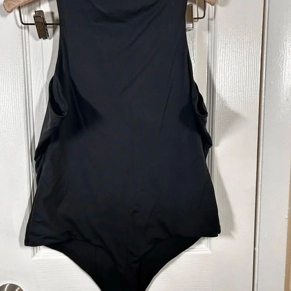 PUMIEY Women’s Black High Neck Sleeveless Bodysuit 2XL Stretch Thong Capsule - Picture 9 of 9